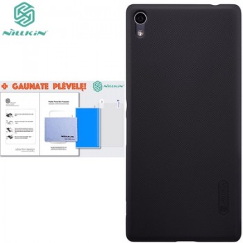 Nillkin f. shield dėklas juodas + plėvelė (Sony xperia xa ultra telefonui)
